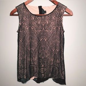 Attitude lace sleeveless top
